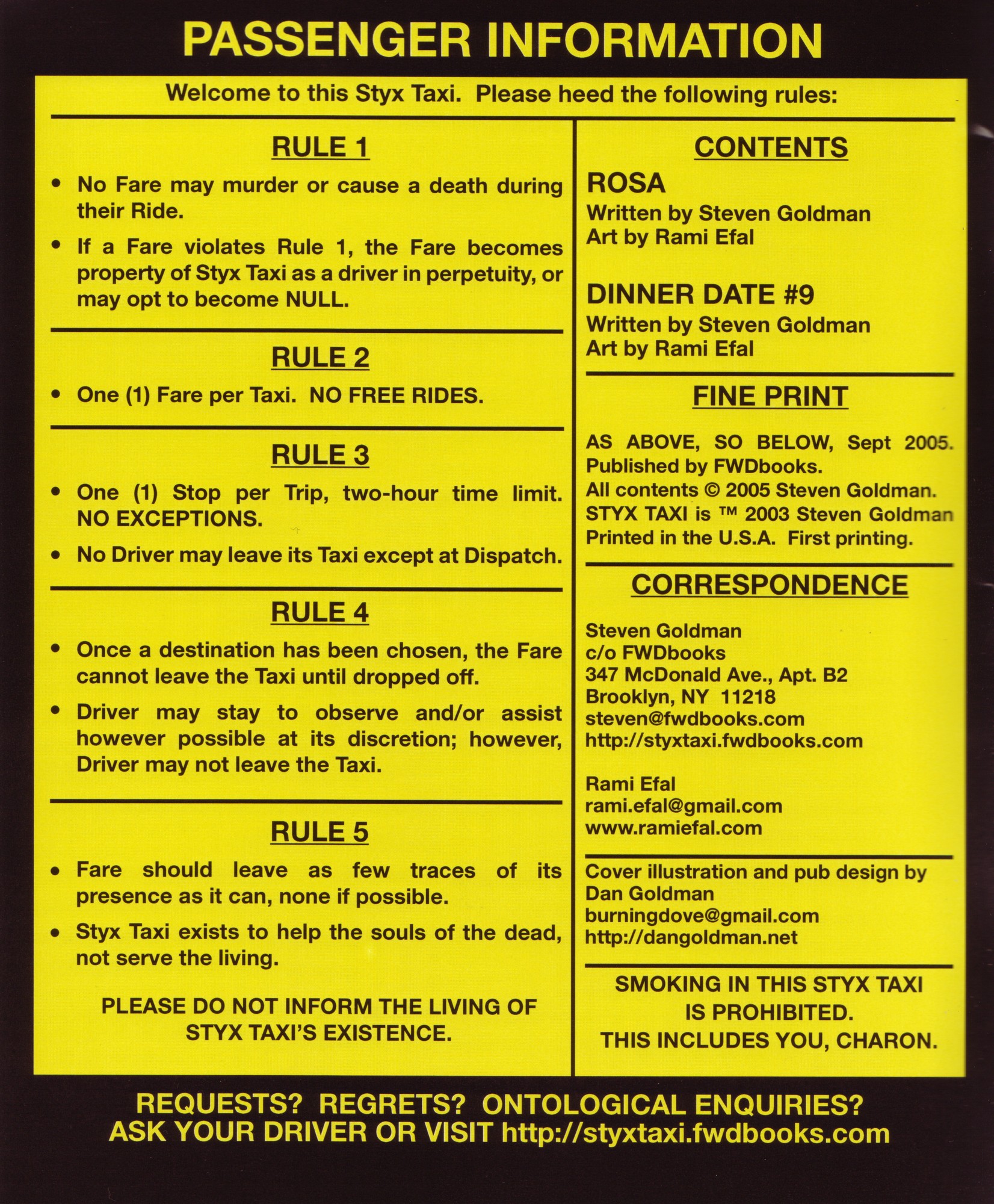 Passenger Information: The Rules